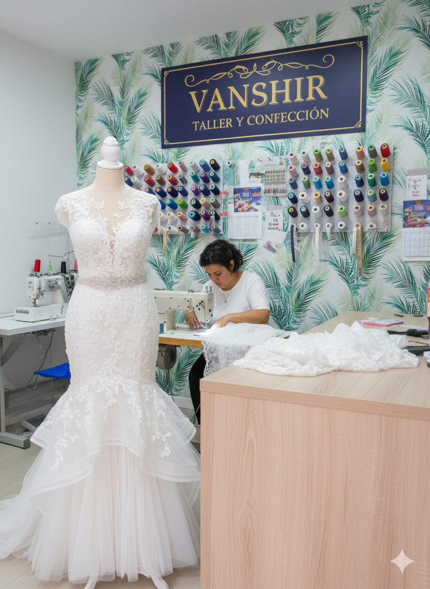 Vestido de novia elegante confeccionado a medida